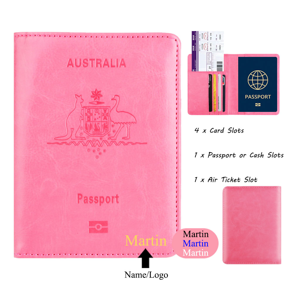 Travel Accessories Wallet - Özelleştirilmiş adı avustralya RFID engelleme PU