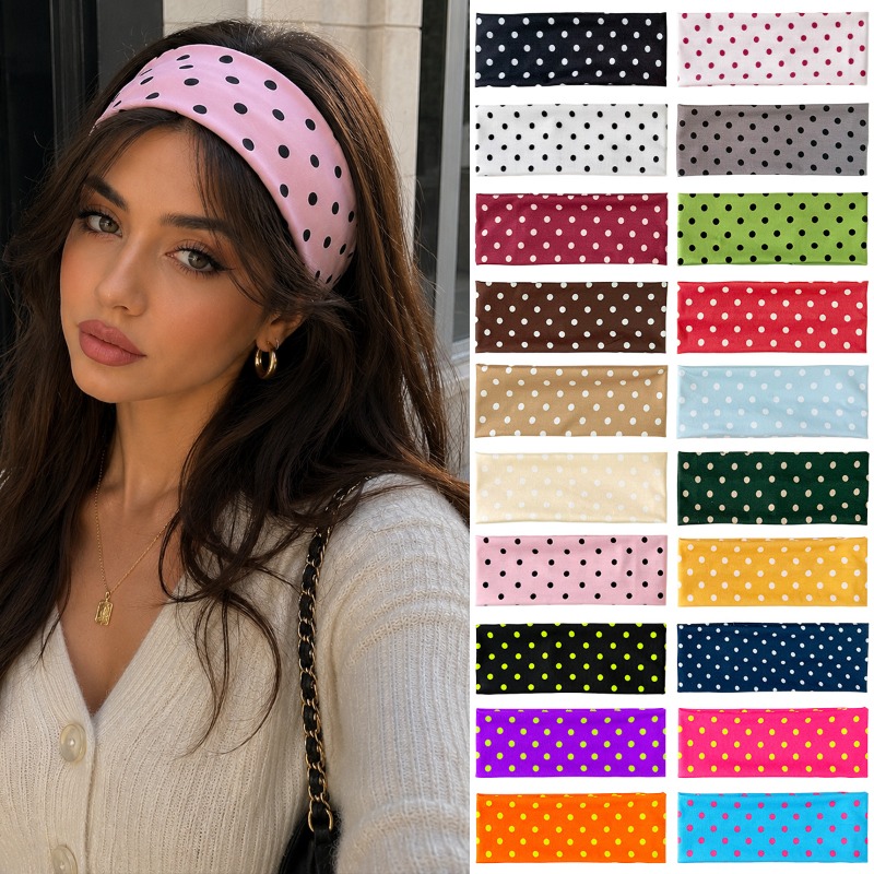 Travel Accessories Aesthetic - 2 Adet Puantiyeli Elastik Saç Bandı