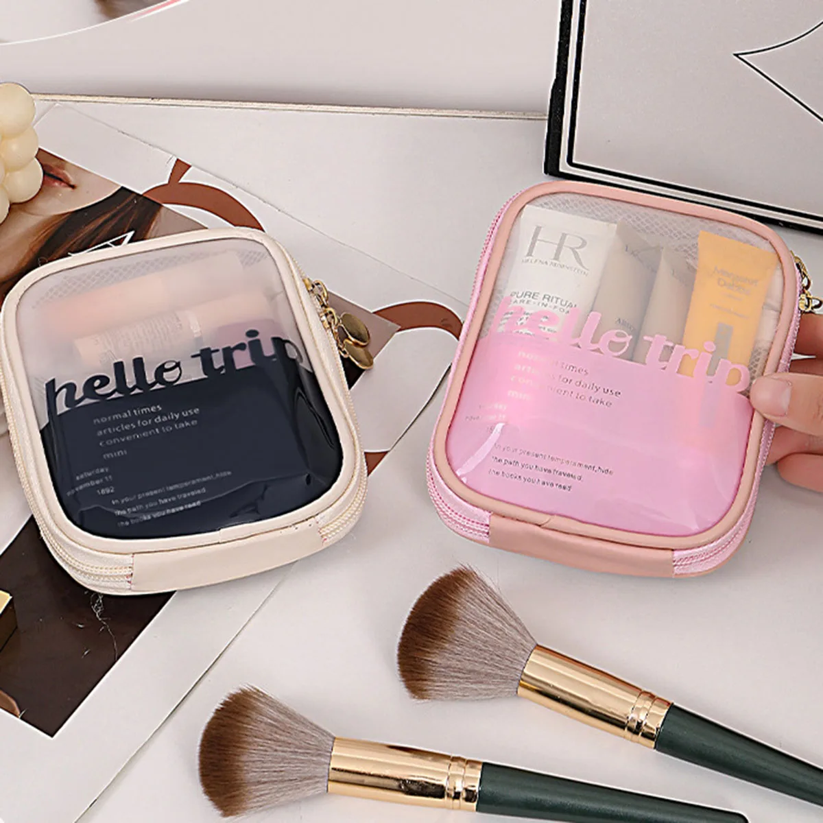 Travel Accessories Organizer Bag - Şeffaf Taşınabilir Kozmetik Çantası Ruj Düzenleyici