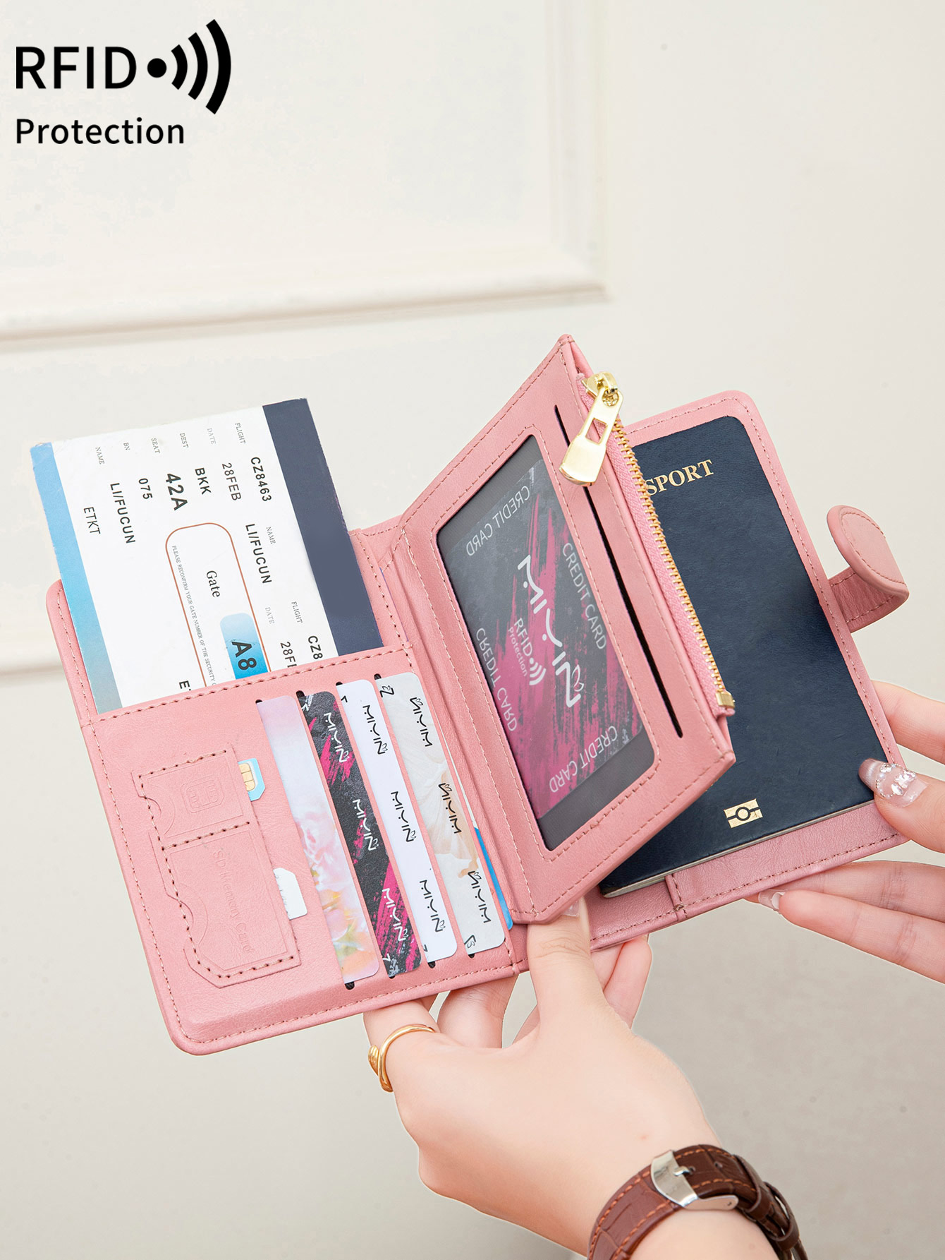 Travel Accessories Wallet - Çok Fonksiyonlu RFID Hırsızlık Önleyici Fırçalı